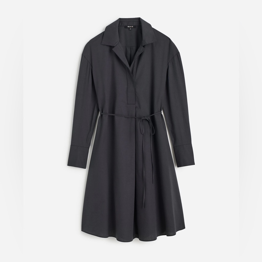 NWT Madewell Belted Mini Shirtdress in Black size medium - Picture 7 of 15